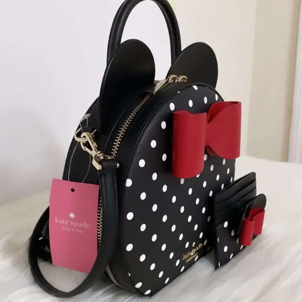 New Kate Spade X Disney Minnie Mouse Crossbody Bag and Cardholder Wallet Set - Picture 2 of 11